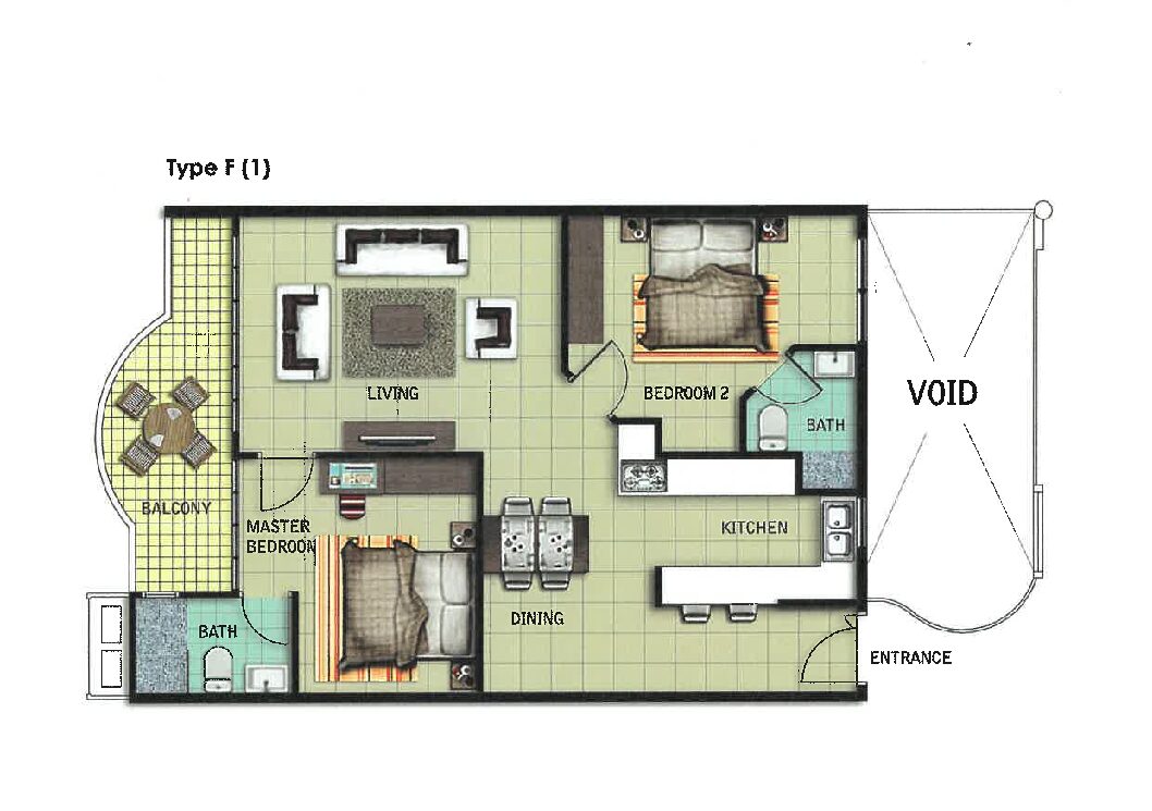 Pool Facing 2 bedroom unit at The Laguna